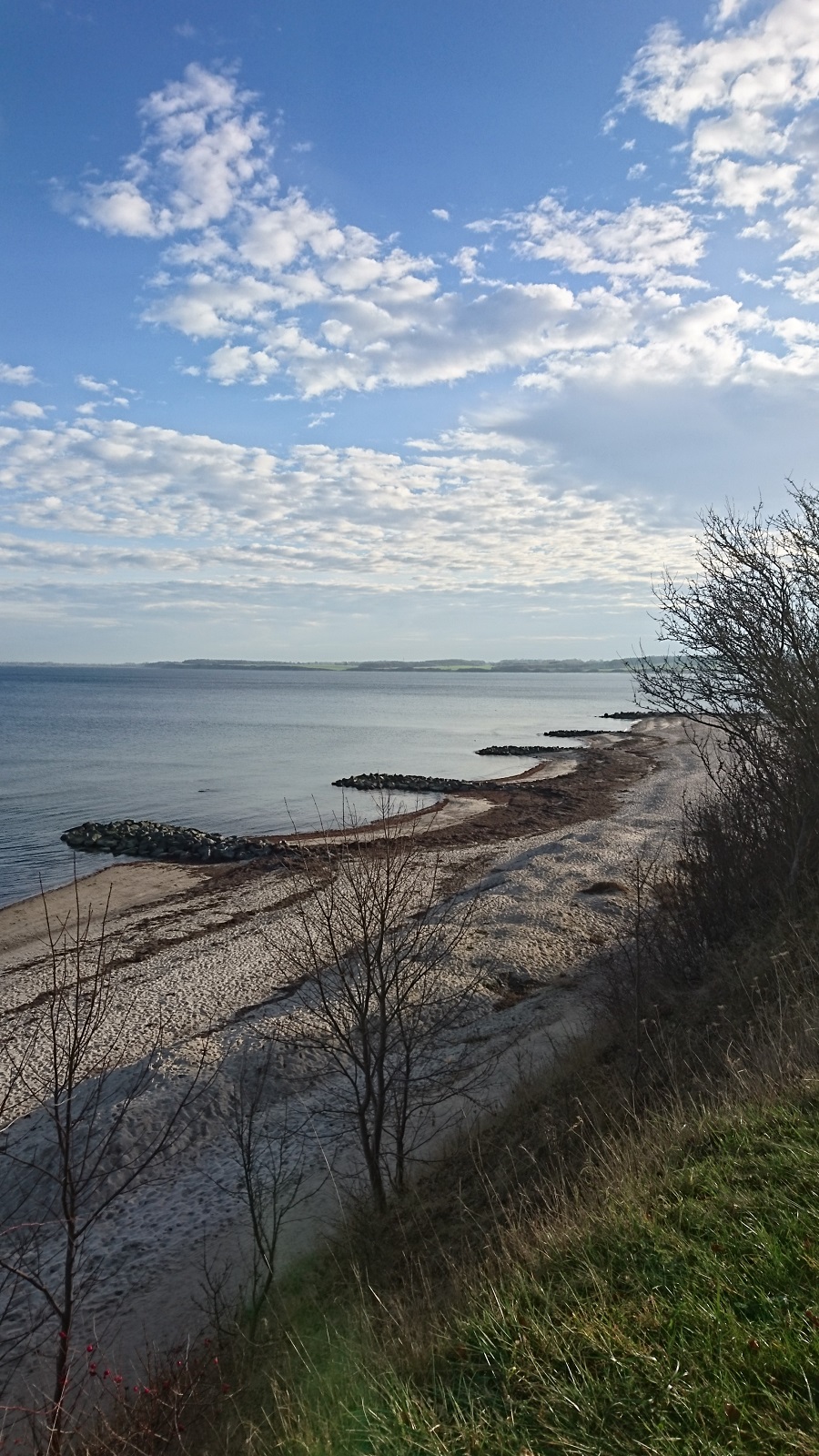 Zur Ergänzung des Textes. Blick auf den Strand von Hohwacht von einer Klippe aus.