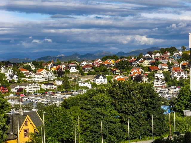 Stavanger, Norwegen, Häuserpanorama